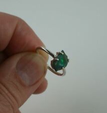 schwarzer  Opal Ring Größe 54 Sterling Silber roher Opal