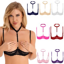 Damen Büstenhebe Durchsichtig Bh Push Up Büstenhalter Bralette Top Lingerie Bra