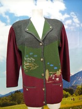 Herrlich 60er Jahre Strickjacke Stickerei süße Vintage Trachtenjacke Jacke Gr.38