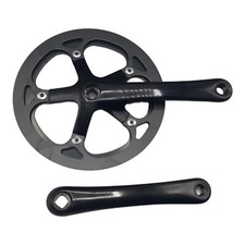 Lasco Retro Kurbel CF-12 Kettenradgarnitur 48 T Singlespeed Schwarz Rennrad NEU