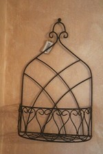 Wandkorb aus Metall, Wandregal shabby-chic, 49 x 30 cm, Tiefe 16 cm, Metallkorb