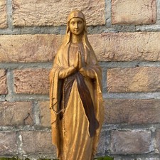 Alte Heiligenfigur Madonna Maria Lourdes Mutter Gottes Holz geschnitzt