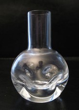 Friedrich Kristall 60er Dekorative Glas Vase farblos H 8 cm mundgeblasen 