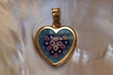 Venezianischer Millefiori Herz Anhänger - Sterlingsilber 925 vg - Antica Murrina