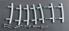 7 Schrankgriffe, 6,5 cm Schraubenabstand, silberfarbend mit Schrauben