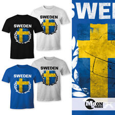 EM WM T-Shirt Herren Fußball Schweden Flagge Sweden Vintage Fanshirt MoonWorks®