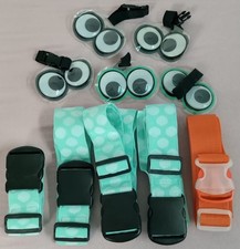 NEU + 5 Koffergurte & 5 Kofferanhänger + Lustige Augen + Koffer-Set + NEU