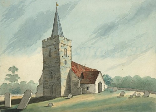 Bobbing church kent - kent, aquarell