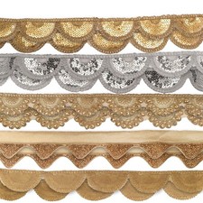 1/2/4m Pailletten Bordüre
