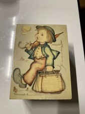 Alte Holz Spieldose Original DEICHERT MUSICAL-BOX Ballerina, mit Hummel Motiv