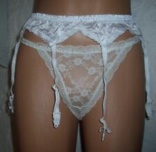 Pin Up Glanz Satin Spitzen Strapsgürtel Strumpfhalter weiß ca 85 cm Straps **