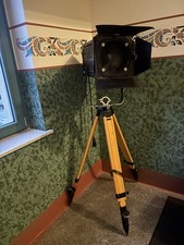 Stufenlinsen  Vintage Bühnenscheinwerfer LED-Umbau Steampunk HolzStativ Lampe