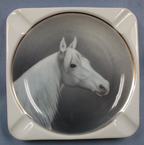 Pferd porzellan aschenbecher - pferd,