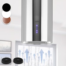 Inselhaube 35 cm 650m³/h Insel Dunstabzugshaube Umlufthaube Abluft Umluft Silber