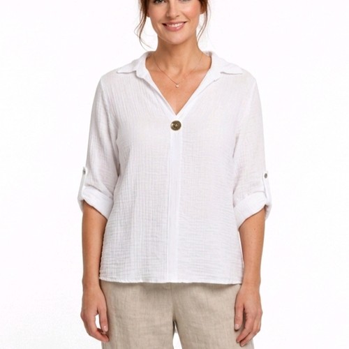 Damen bluse italy satin - damen,