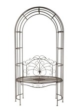 ROSENBOGEN MIT SITZBANK GARTENDEKO METALL COTTAGE ANTIK SHABBY STIL SPALIER NEU