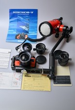 Nikonos V orange mit Blitz SB 105 + Objektive 35mm,28mm,20mm+ 80er  + Makrovorsa
