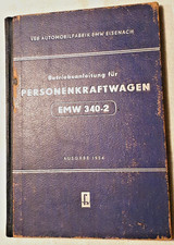Vintage DDR Betriebsanleitung für Personenkraftwagen EMW 340-2 von 1954 EMW 340