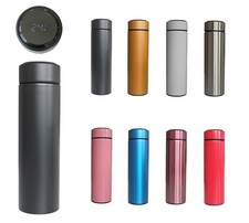 Thermosflasche mit Temperaturanzeige Edelstahl Isolier Thermos Kanne 0,48l NEU