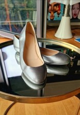 Sergio Rossi Ballerinas Nappa Metallic Gun powder Leder Flats 39