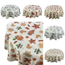 Weihnachten Tischdecke Jacquard Fleckenresistente abwaschbar, Viele Größen, Öko