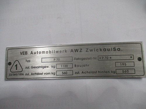 Typenschild plate schild - typenschild, id-plate