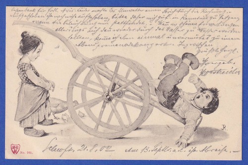 Alte bildpostkarte tollkühner - alte,
