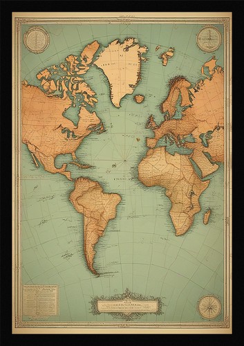 Vintage karte wandbild anmutig - vintage,