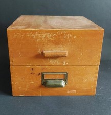 Alter Karteikasten aus Holz A5 Vintage-Aufbewahrung Retro Büro Industrial Style