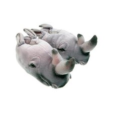 Nashorn Tier Hausschuhe Pantoffel Schlappen Kuscheltier Plüsch Herren Damen