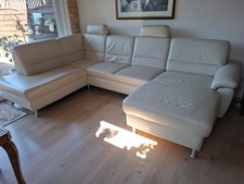 U-Form Ledersofa mit