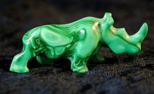 Miniatur Skulptur Nashorn Rhinozeros Malachit