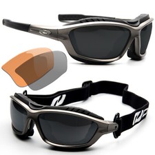 Daisan Sportbrille Bikerbrille mit Windschutz und Optik-Clip für Brillenträger
