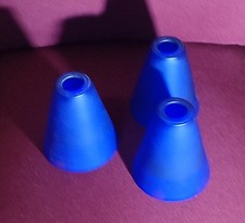 3x Glas Lampenschirm blau