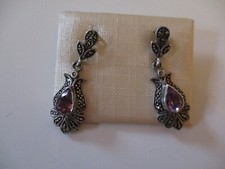 Amethyst Markasit Ohrringe