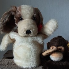Flohmarkt Trödel Steiff Hund und Affe Trödelkiste Flohmarktkiste 