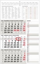 Kombi 3-Monatskalender 2026 großer Wandkalender für Büro Dreimonatskalender