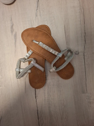 Damen silberne sandalen - silberne,