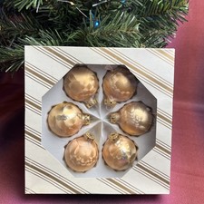 6 Christbaumkugeln champagner