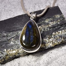 Labradorit Anhänger, 925er Silber, Edelsteinanhänger (14143), Edelsteinschmuck