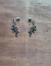 Ohrstecker silber farben Zweige Pflanzen Blätter Modeschmuck