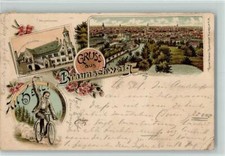 13212694 - 3300 Braunschweig Gruss aus - Litho, All Heil, Fahrrad - Rosenblatt