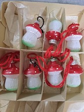 Fliegenpilz DDR Lauscha Glaspilze Christbaumschmuck Weihnachtskugeln 7 Stück