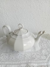 Antike Kleine Krautheim Teekanne Kanne Schwanenhals Porzellan weiß