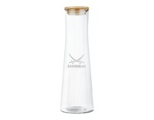 Sansibar Wasserkaraffe Glaskaraffe Karaffe mit Bambusdeckel 1 Liter BPA-frei