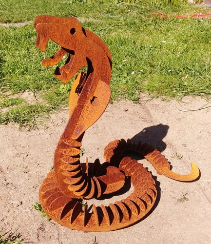 Schlange edelrost gartendeko - schlange,