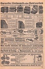 Vaterland Motorrad Fahrrad - Herfeld Neuenrade - 1939 - Werbung Reklame ~14x21cm
