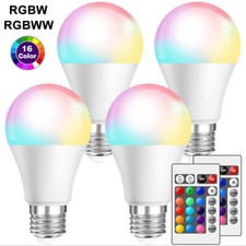 4x 10W LED E27 RGB Glühbirne Farbwechsel Glühlampe Birne Licht mit Fernbedienung