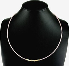 Rosenquarz und Welo Opal Kette edelsteinkette fein-Schliff Damen Rosa Collier 