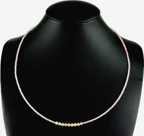 Rosenquarz und welo opal kette - welo,